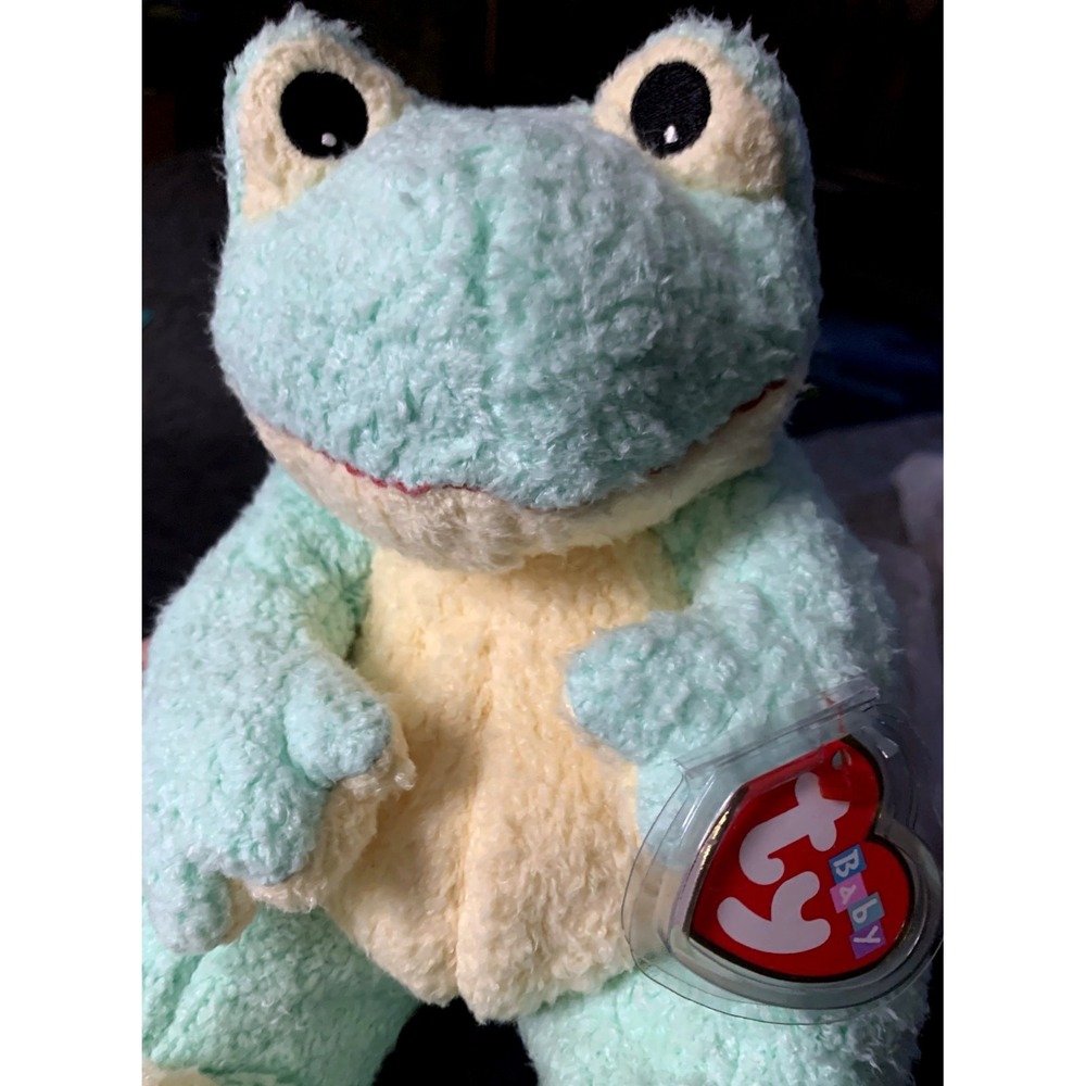 Vtg Ty Frogbaby NOS Cuddle Soft Child Rattle Toy 1st Plush NWT '99 Video Sample